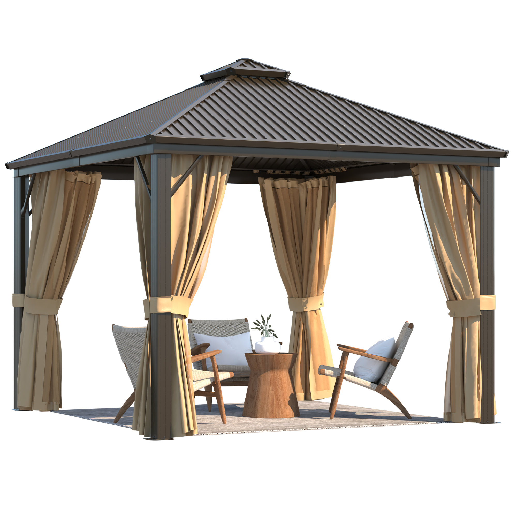 Erommy 10 Ft. W X 10 Ft. D Aluminum Patio Gazebo | Wayfair with Creating Your Outdoor Oasis A Guide to 10x10 Aluminum Gazebo Placement
