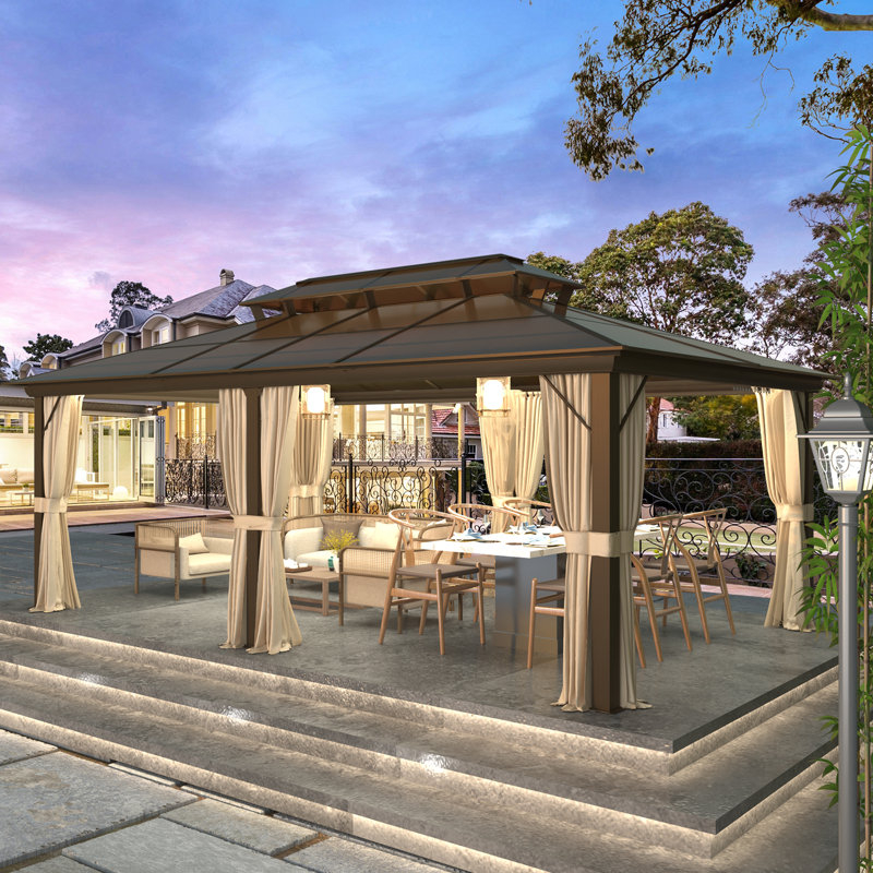 Erommy Hommow 20 Ft. W X 12 Ft. D Aluminum Patio Gazebo & Reviews | Wayfair with regard to Creating an Outdoor Oasis Design Ideas and Considerations for a 20x12 Gazebo