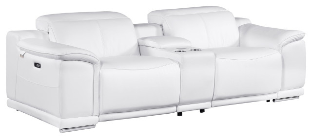 Federico 3-Piece 2-Power Reclining Top Grain Italian Leather Loveseat ... throughout Federico 3-Piece 3-Power Reclining Top Grain Italian Leather Sofa, Beige