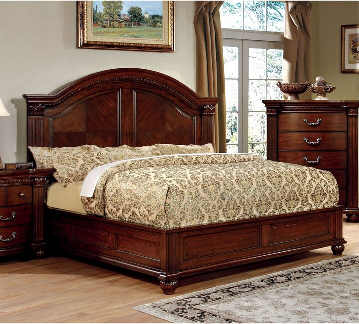 Furniture Of America Tamp Traditional Cherry Solid Wood Panel Bed ... with regard to Sustainable Style: Examining the Materials and Craftsmanship of the Alton Cherry II Set