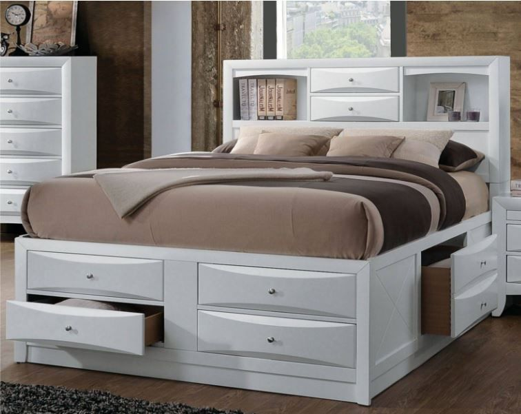 Ireland Full Bed W/ Storage In White - Acme Furniture 21710F | King ... throughout Storage