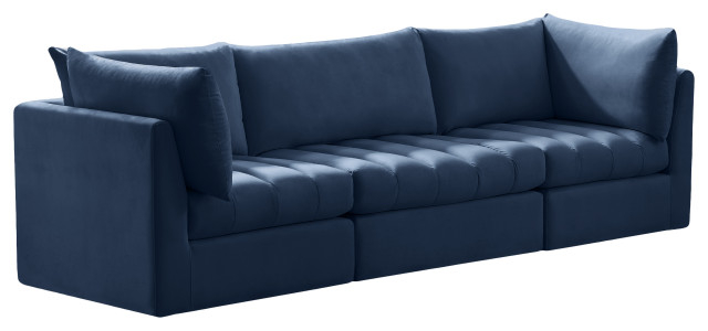 Jacob Velvet Upholstered Modular Sofa, 3-Piece: 1 Armless Chair, 2 ... with regard to Jacob Velvet Upholstered 3-Piece Modular Sofa, Green