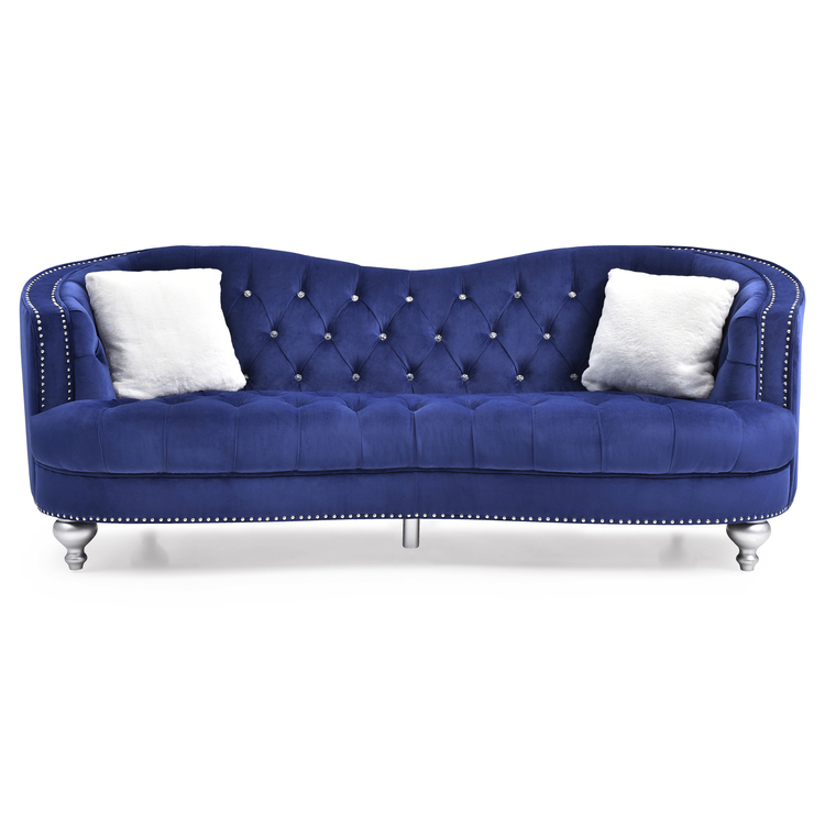 Jewel 90 In. W Flared Arm Velvet Straight Sofa In Blue with Unveiling the Allure of the Jewel 90 in W Flared Arm Velvet Sofa Blue