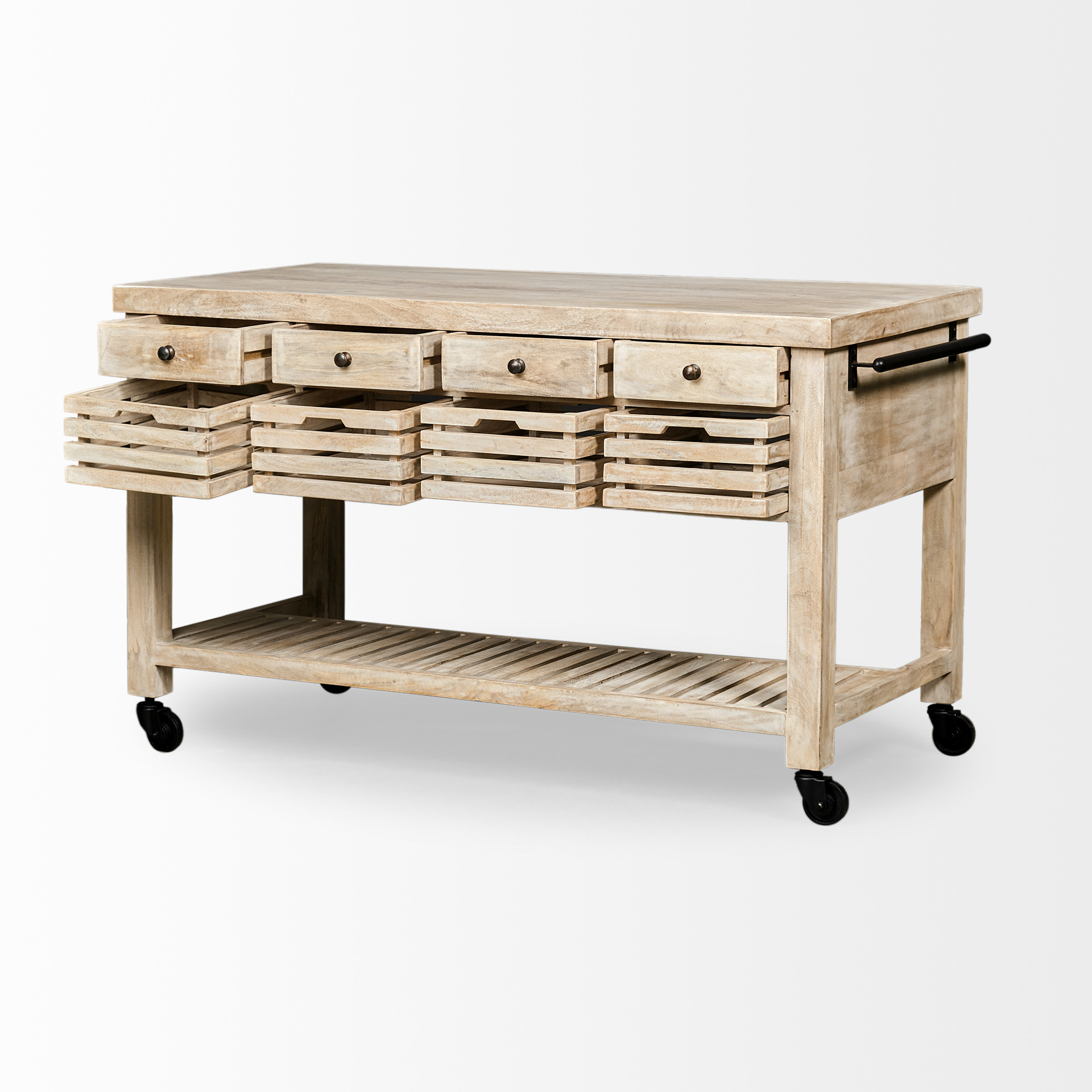 Light Brown Body Kitchen Island With Black Iron Knobs Rolling - The ... regarding Essential Tips for Maintaining Your Columbia II Light Brown Base Kitchen Island