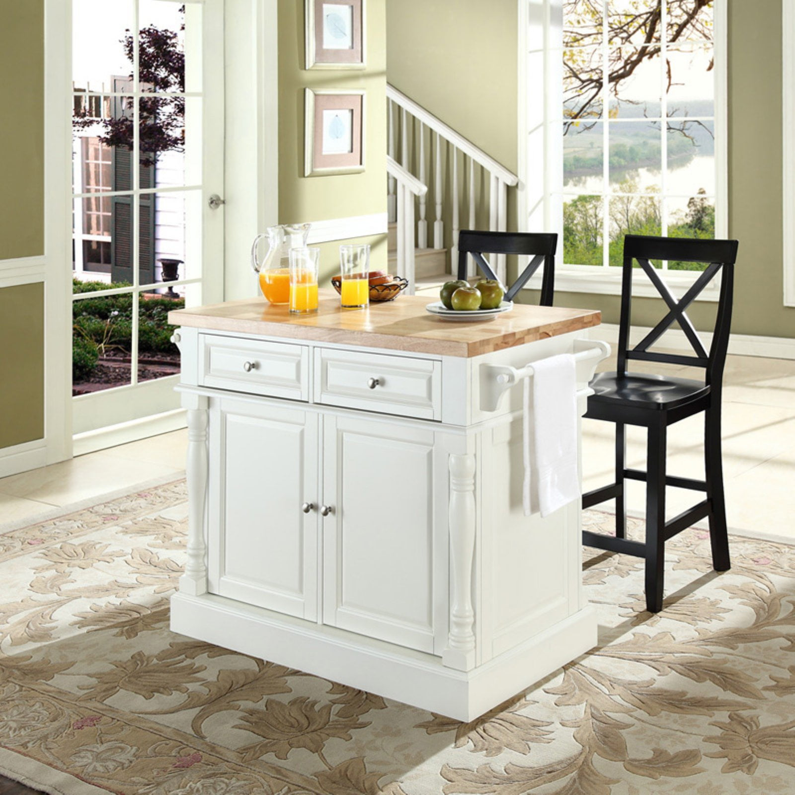 Powell Color Story Black Butcher Block Kitchen Island - Things In The ... with Choosing the Right Finish: Protecting Your Black Butcher Block Investment