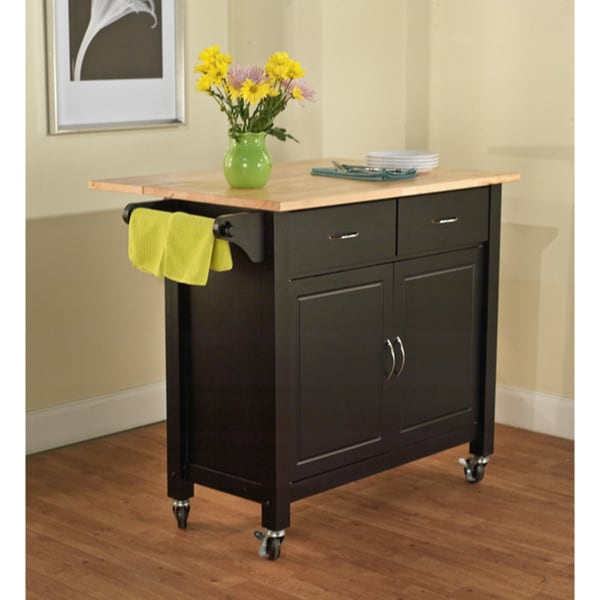 Simple Living Black Mobile Kitchen Cart - Overstock Shopping - Great ... in The Smartest Choices for Your Black Mobile Kitchen Cart Purchase