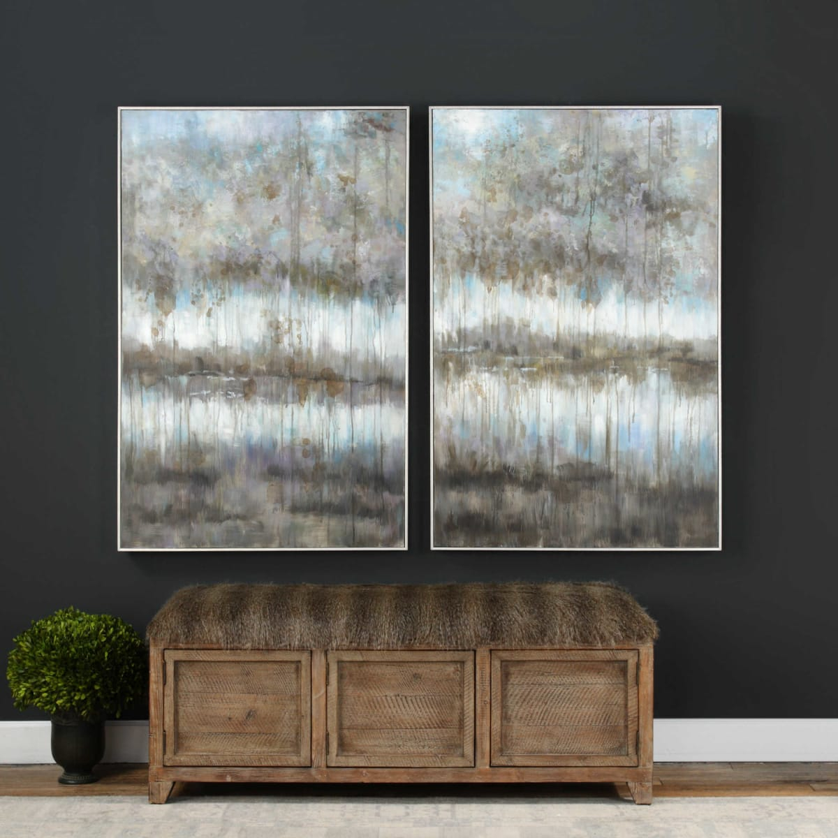 Uttermost 31411 Gray Reflections Set Of (2) 35" | Build.com regarding Caring for Your Uttermost Freefall Sofa: Tips for Longevity and Beauty