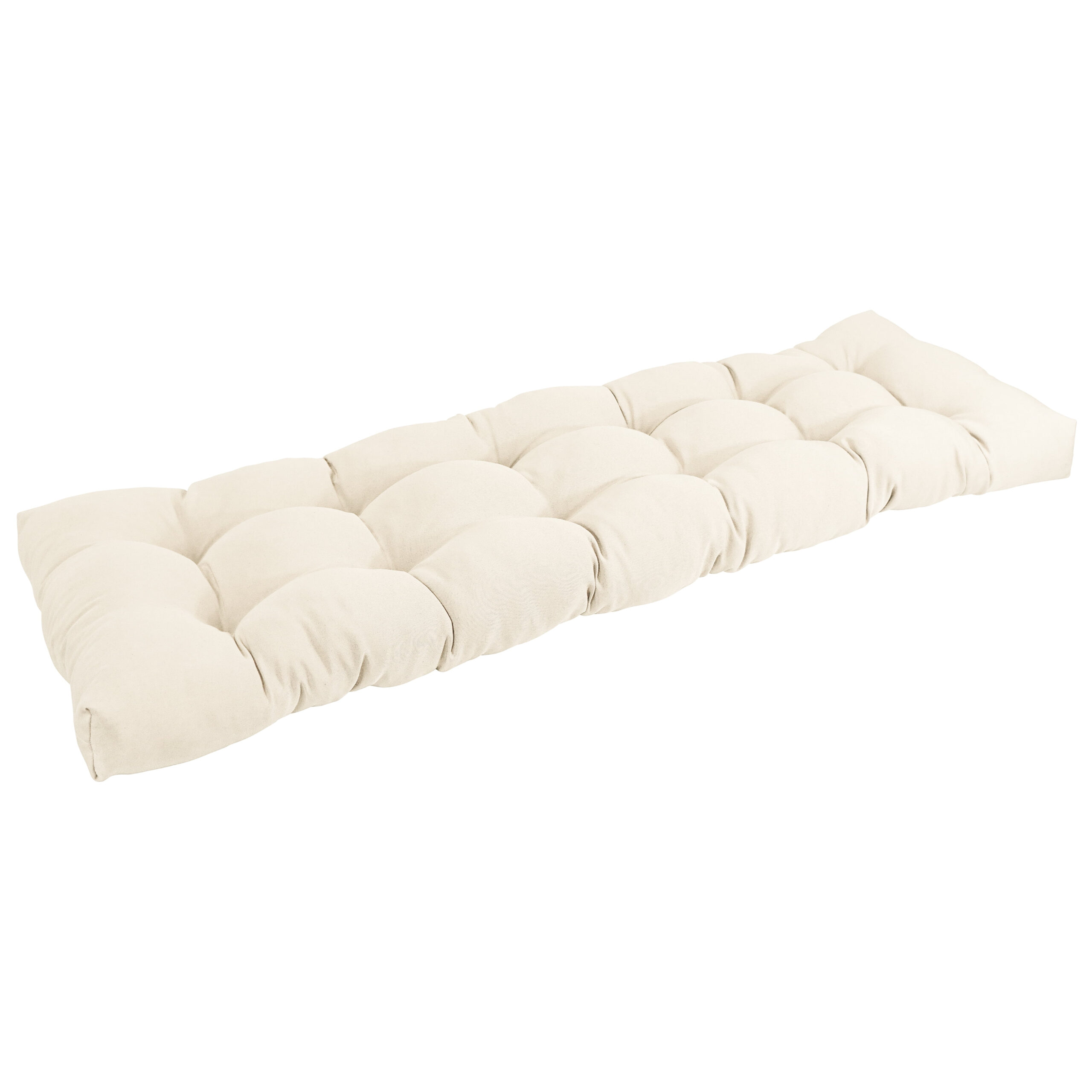 55-Inch By 19-Inch Tufted Solid Twill Bench Cushion Off-White-Color ... throughout Microsuede Bench Cushions Exploring the Benefits and Drawbacks