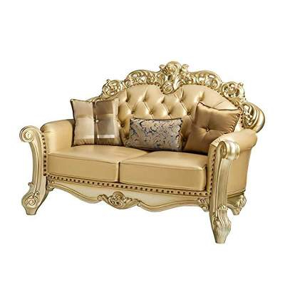 91" Miliani Sofa Fabric And Antique Bronze Finish - Acme Furniture : Target in Unveiling the Craftsmanship Behind the ACME Furniture Miliani Sofa