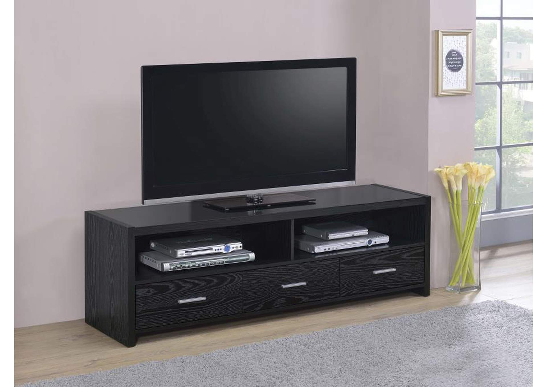 Alton 62" 3-Drawer Tv Console Black Oak Furniture City Dayton pertaining to Maximizing Space and Style The Alton 3-Drawer TV Stand Solution