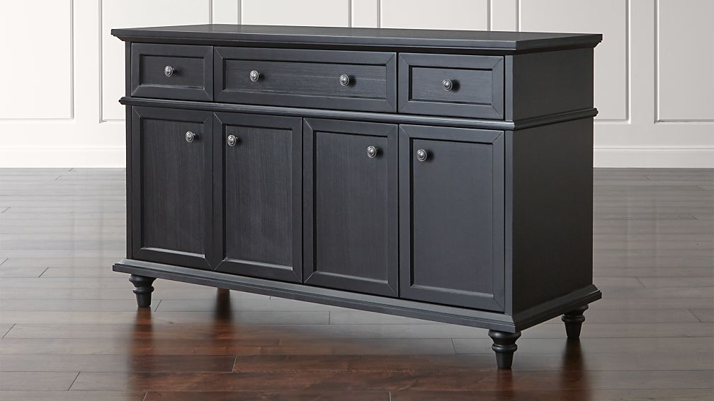 Avalon Black Sideboard | Crate And Barrel for 57"W Sideboard, Black