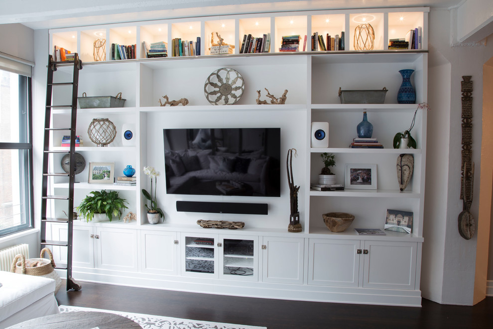 Dumbo Custom White Media Built-In - Modern - Living Room - New York ... with regard to