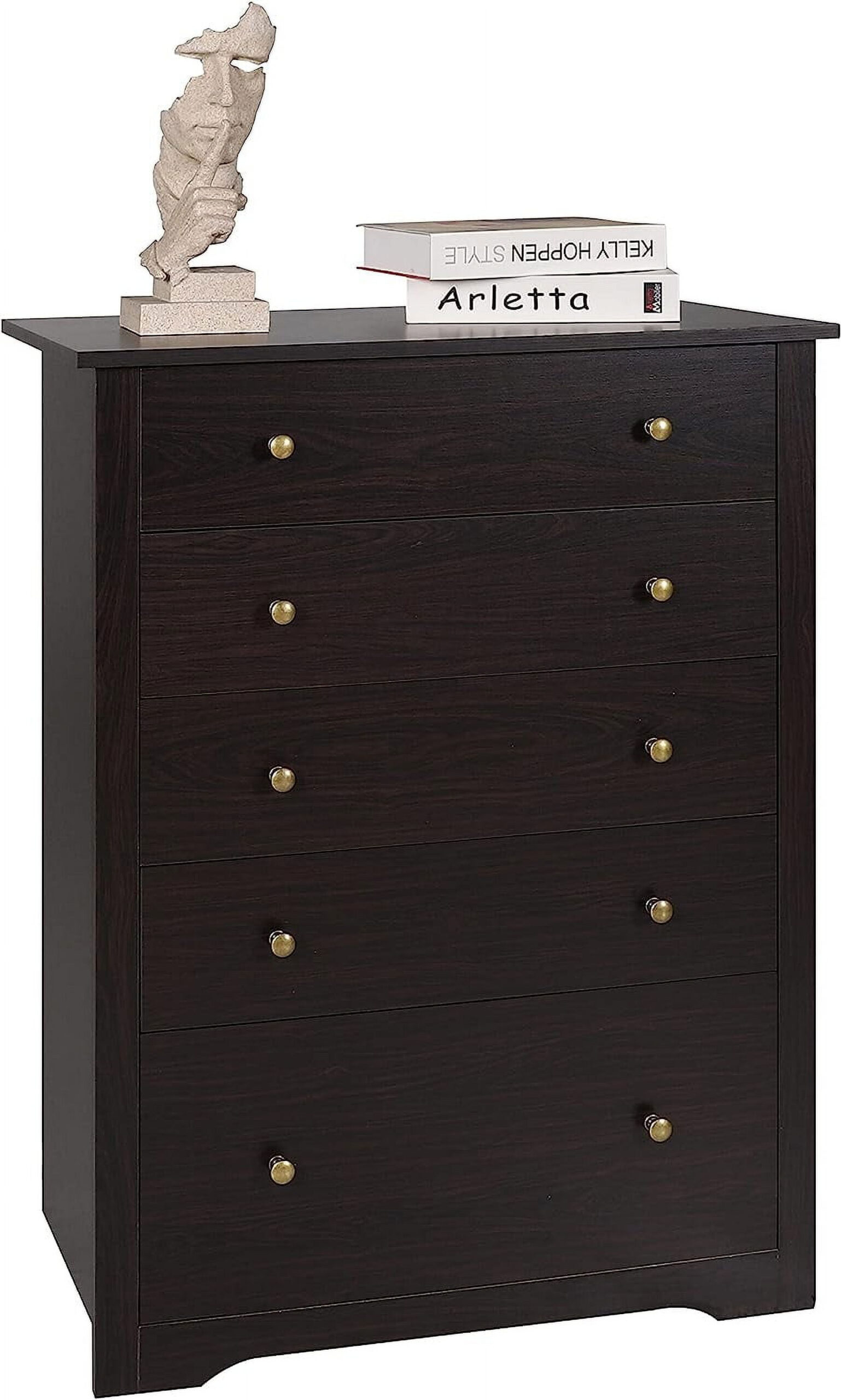 Durable Oversized Dresser Chest Of Drawers For Bedroom Storage Tall 5 ... pertaining to Understanding Wood Durability What to Look for in Your Next Dresser