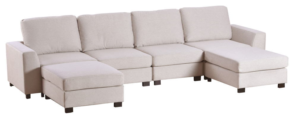 Gewnee 3 Pieces U Shaped Sofa With Removable Ottomans - Transitional ... with Common Challenges and Solutions with Gewnee SOFA