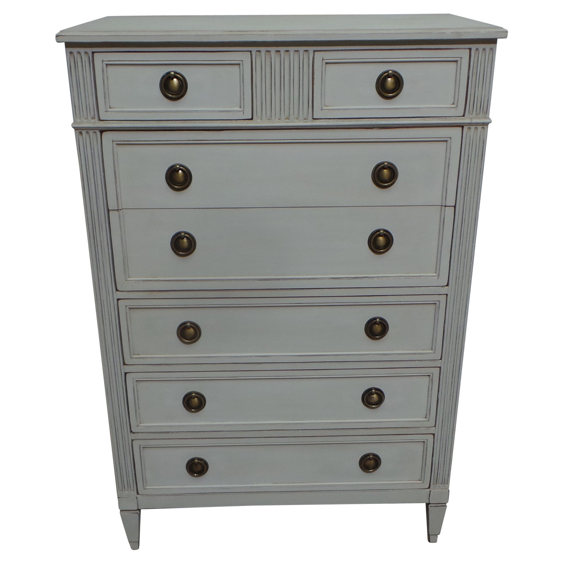 Gustavian Style 6 Drawer Tall Chest For Sale At 1Stdibs inside Understanding Quality Craftsmanship The Cassidy 6-Drawer Tall Chest Perspective