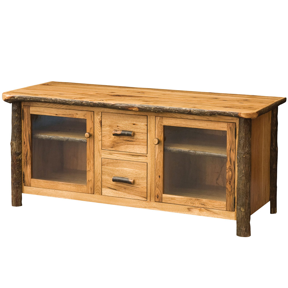 Hickory 60" Amish Tv Stand & Amish Bookshelf | Cabinfield pertaining to Hickory TV Stands A Guide to Durability and Aesthetic Appeal