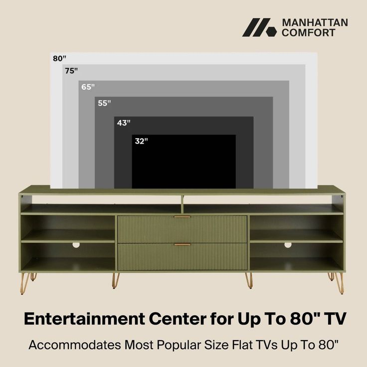 Manhattan Comfort 85" Dumbo Tv Stand For Tvs Up To 80" Olive Green In ... regarding From Assembly to Aesthetic Mastering the Manhattan Comfort DUMBO TV Stand
