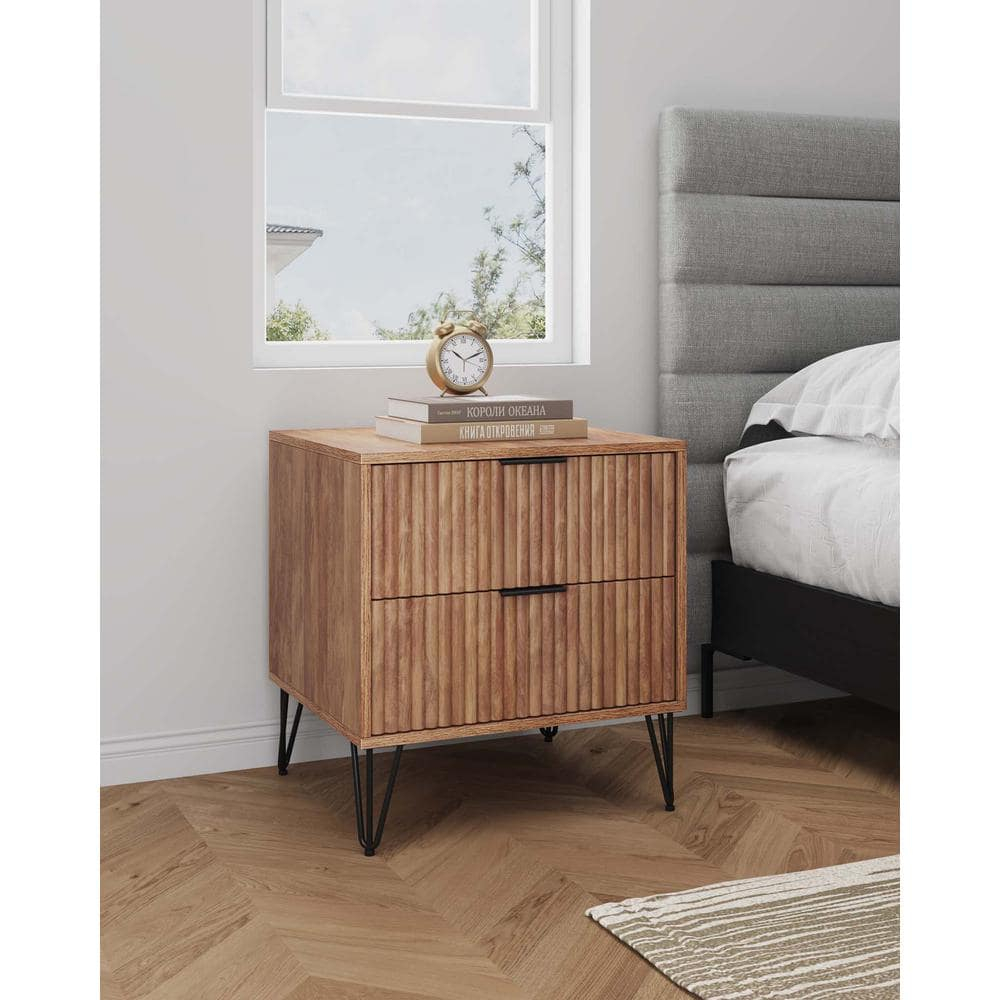 Manhattan Comfort Dumbo Modern Golden Brown 2-Drawer 20.07 In. W ... intended for From Assembly to Aesthetic Mastering the Manhattan Comfort DUMBO TV Stand