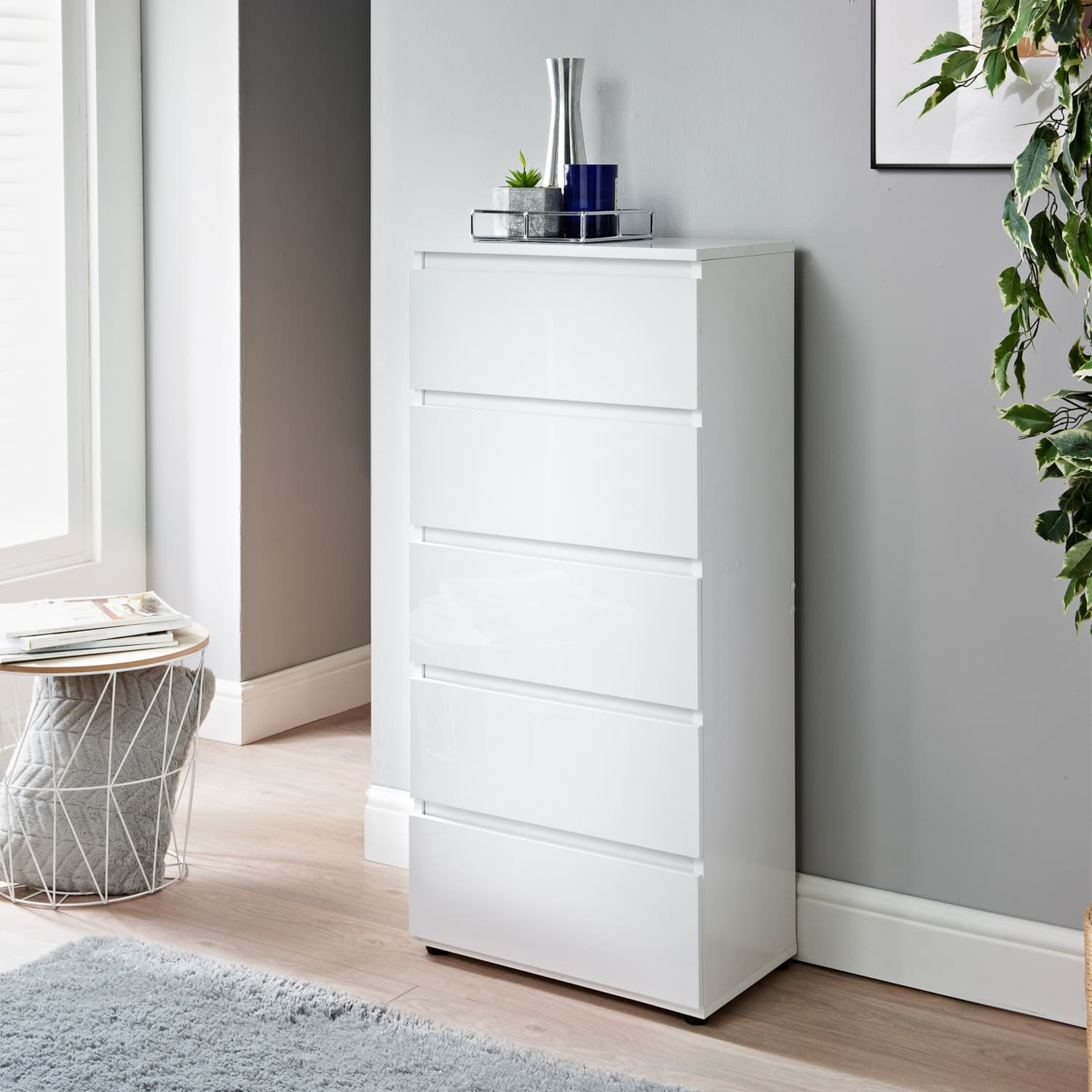 Norsk 5 Drawer Chest - White | Storage Furniture - B&Amp;M regarding Caring for Your Ellen 5 Drawer Chest Maintaining Its Elegance