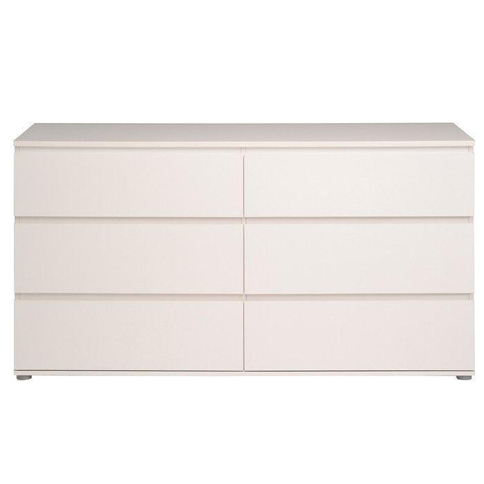 Parisot Neo 6 Drawer Chest In White | Dresser &Amp; Chests pertaining to