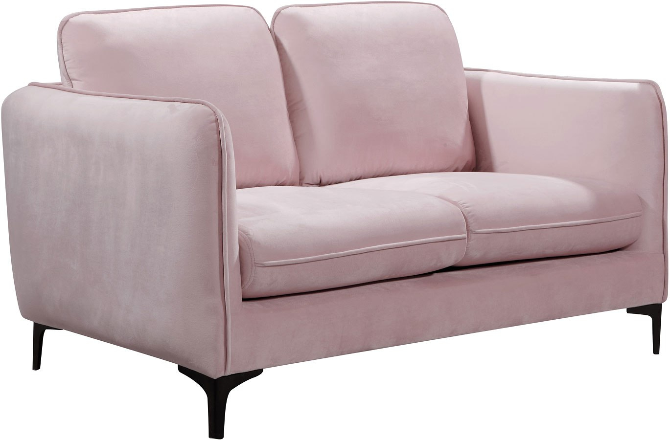 Poppy Velvet Loveseat (Pink) By Meridian Furniture | Furniturepick intended for Caring for Your Investment Maintaining the Beauty of Your Velvet Loveseat