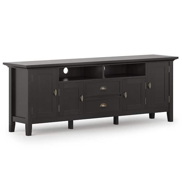 Simpli Home Redmond Solid Wood 72 In. Wide Transitional Tv Media Stand ... for