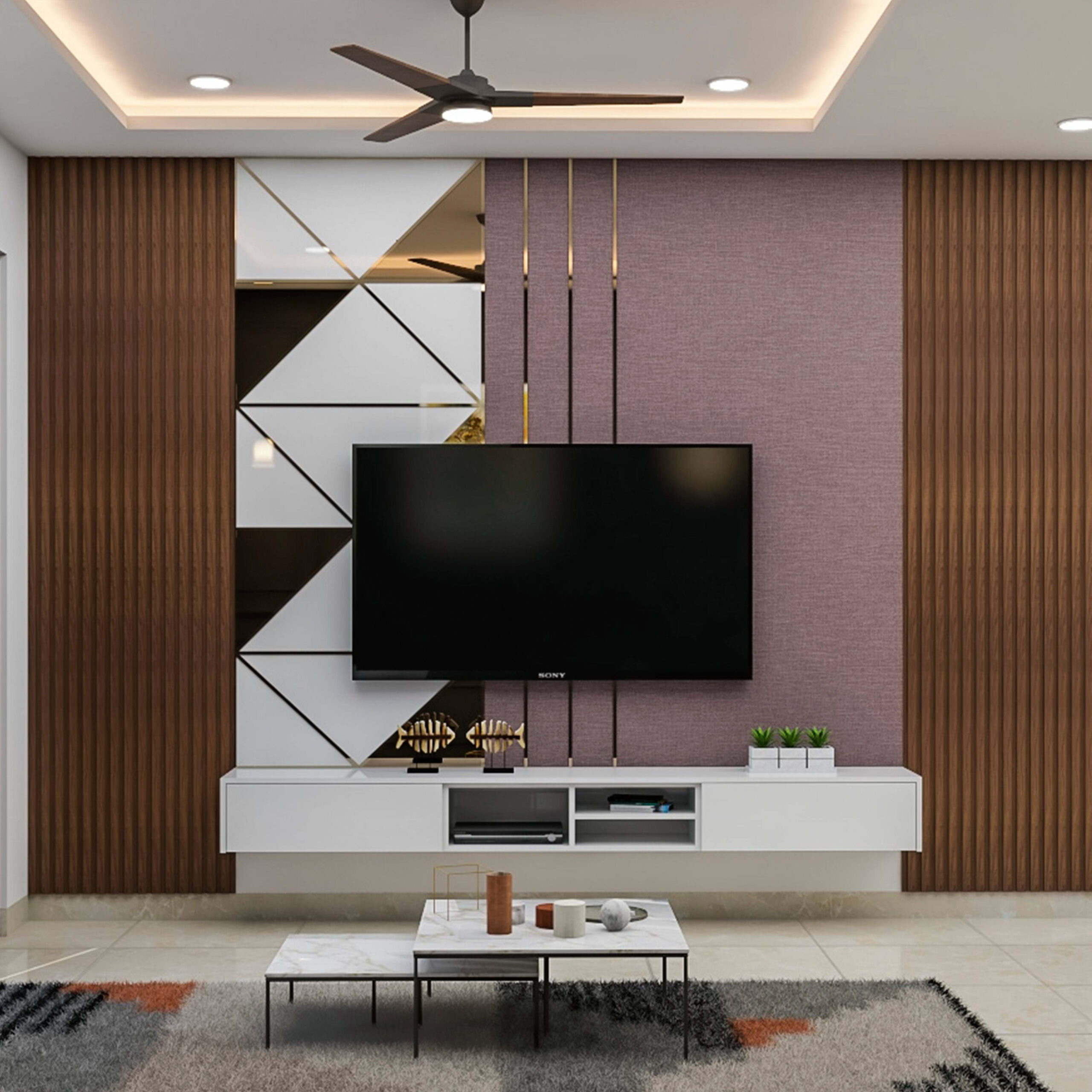 Spacious Wall-Mounted Tv Unit For Living Rooms | Livspace in Integrating a Charcoal TV Stand Into Your Living Space Design