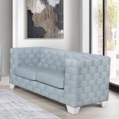 Acme Furniture 85" Saree Sofa Light Teal Chenille/White Finish : Target with regard to Acme Saree Sofa, Light Teal Chenille & White Finish