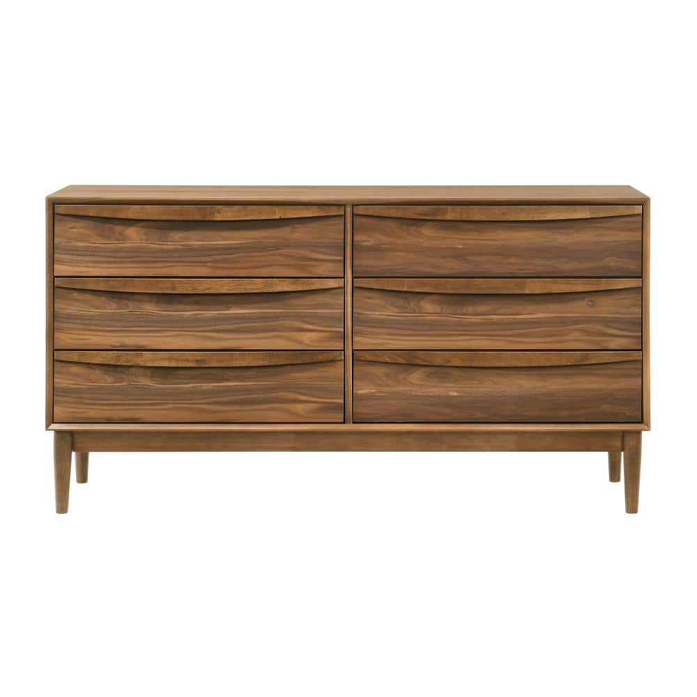Benjara Brown 6-Drawer 55 In. Wide Dresser Without Mirror Bm308839 ... intended for