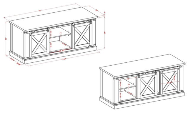 Bowery Hill Wood 72" Length Tv Stand In White And Gold Finish ... inside