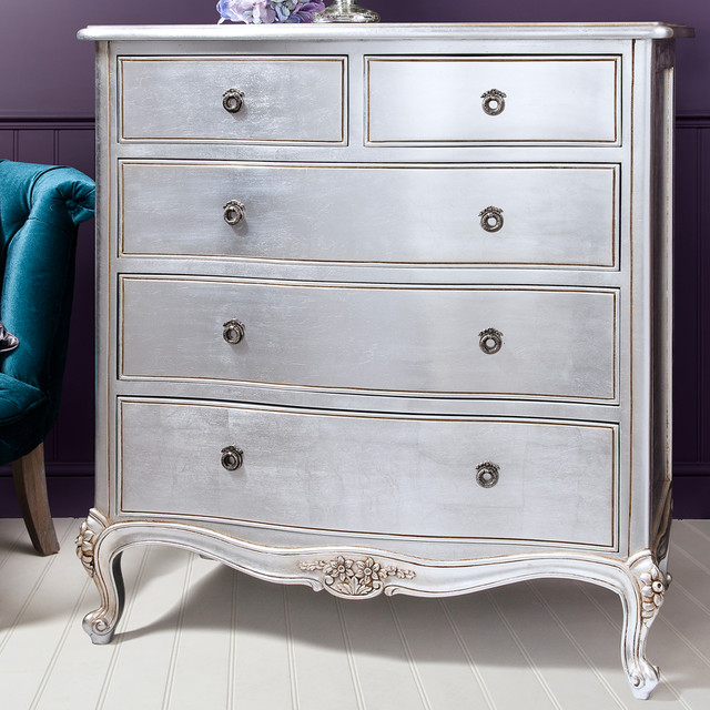 Frank Hudson Alexandria Silver 5 Drawer Chest - Eclectic - Chests Of ... pertaining to