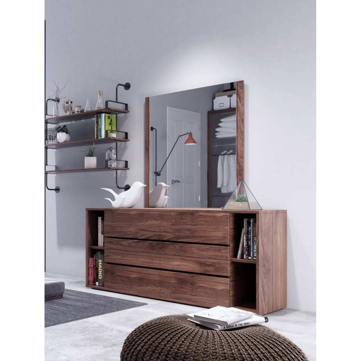Graceland Mid-Century Modern Transitional Walnut Brown Finished Wood 6 ... inside The Enduring Appeal of the Newton Brown 6-Drawer Dresser in Modern Homes