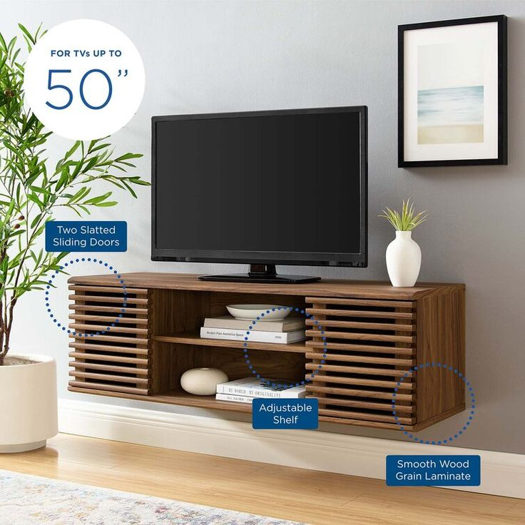 Modway Render 46" Wall-Mount Media Console Tv Stand | Wall Mounted ... for From Concept to Reality The Engineering Behind the Render 46 Media Console's Design