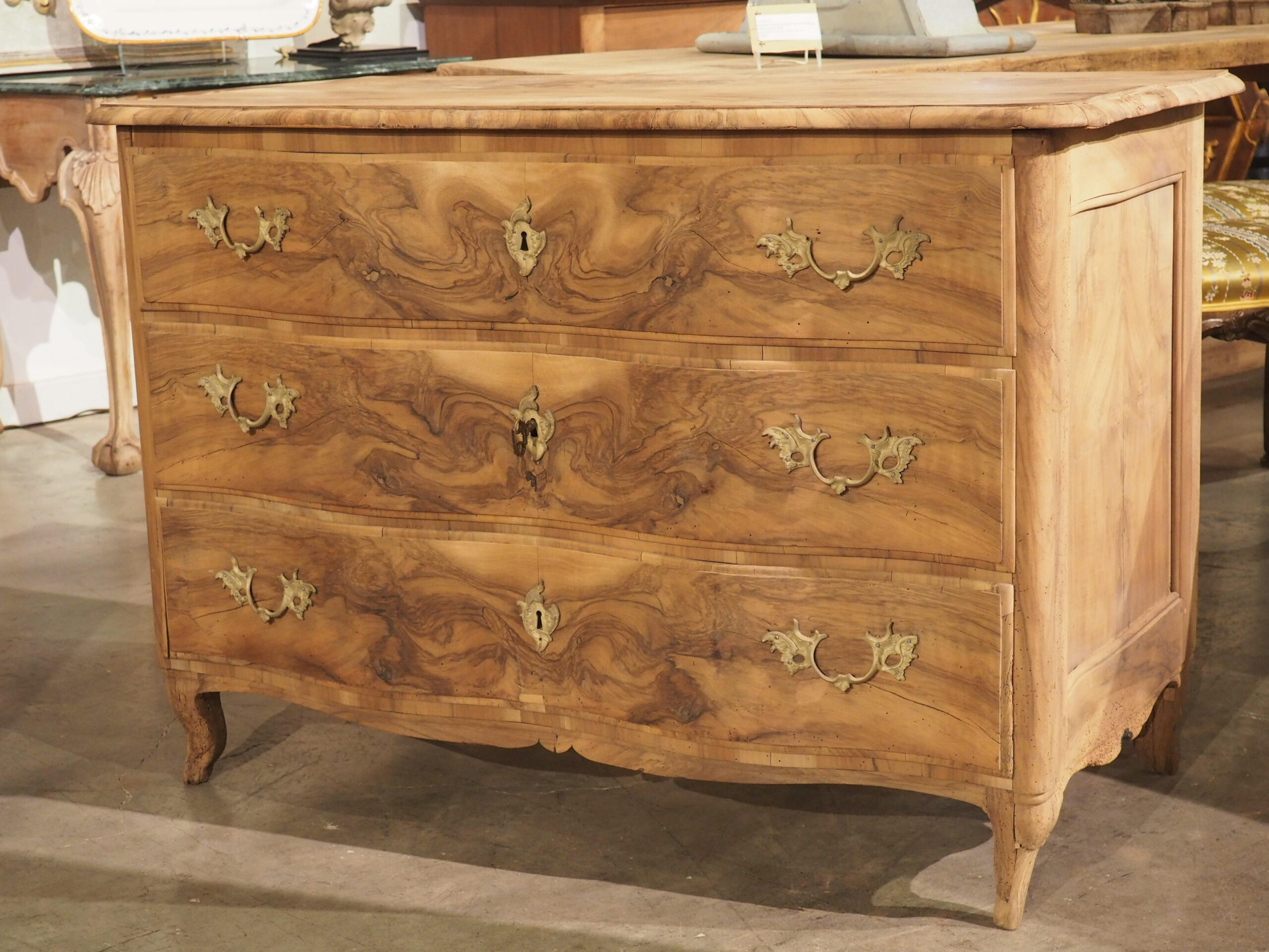 18Th Century French Commode Arbalete In Bleached Burl Walnut At 1Stdibs with regard to Your Guide to Caring for a Bromo Small Bleached Burl Chest