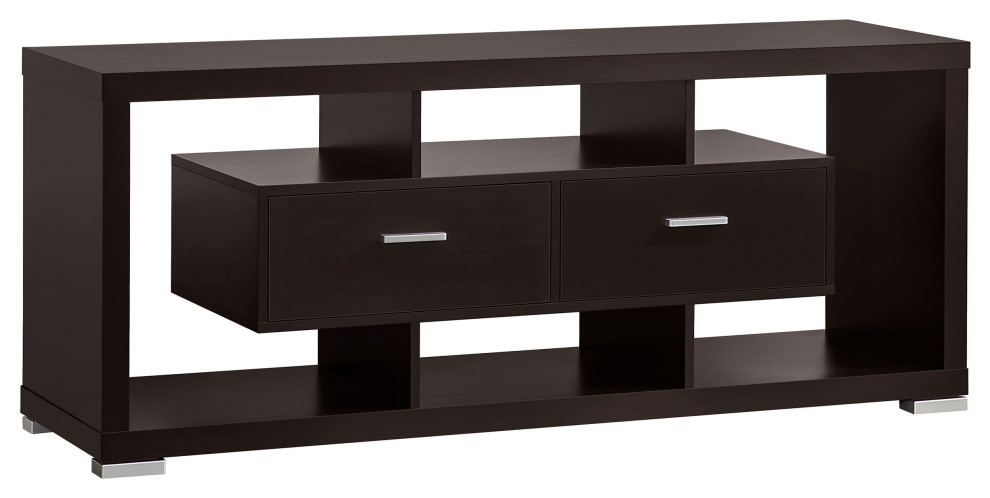 Darien 2-Drawer Rectangular Tv Console Cappuccino - Contemporary ... pertaining to Maximizing Your Space How to Style Your Darien 2-Drawer TV Stand