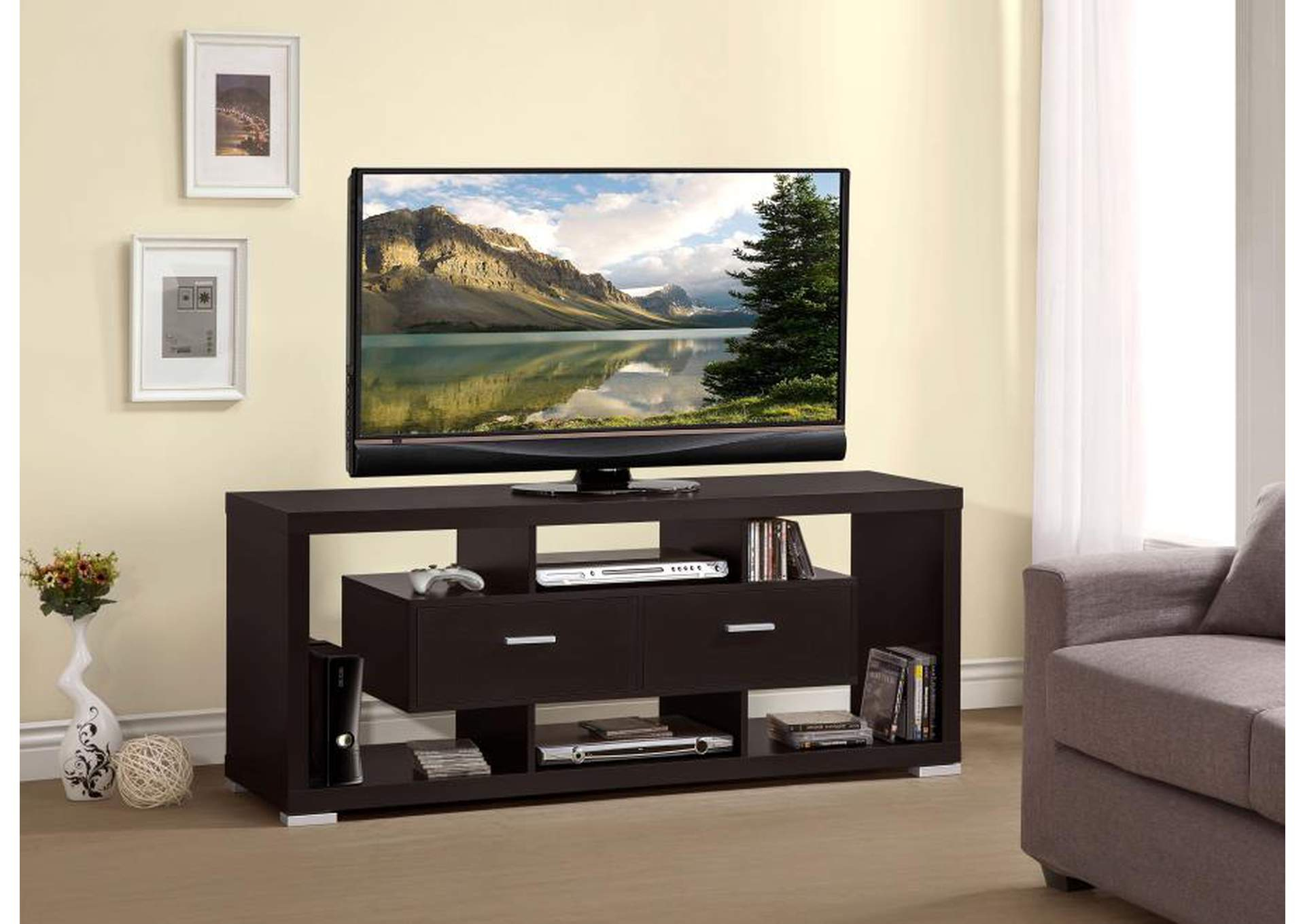 Darien 2-Drawer Rectangular Tv Console Cappuccino Furniture 4 inside