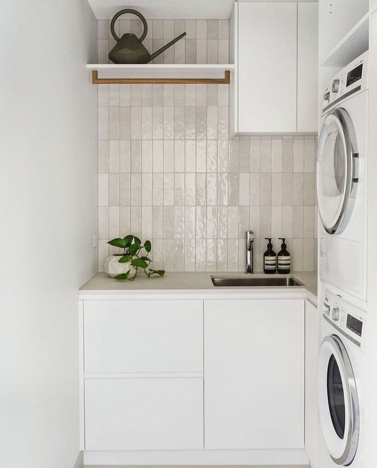 E M M E L I N E (@Be.archie) Posted On Instagram: “This Tiny Laundry ... pertaining to How a Tiny Laundry Room Packed a Powerful Punch