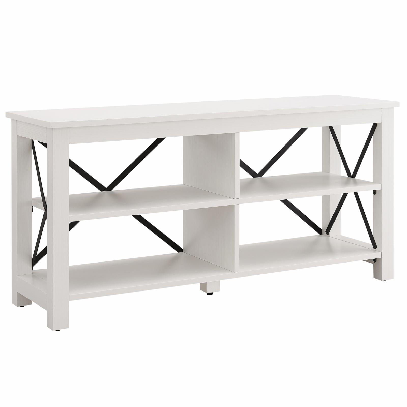 Evelyn&amp;Amp;Zoe Sawyer Rectangular Tv Stand For Tv's Up To 55", White ... with Is the Sawyer Rectangular TV Stand the Perfect Fit for Your 65-Inch TV
