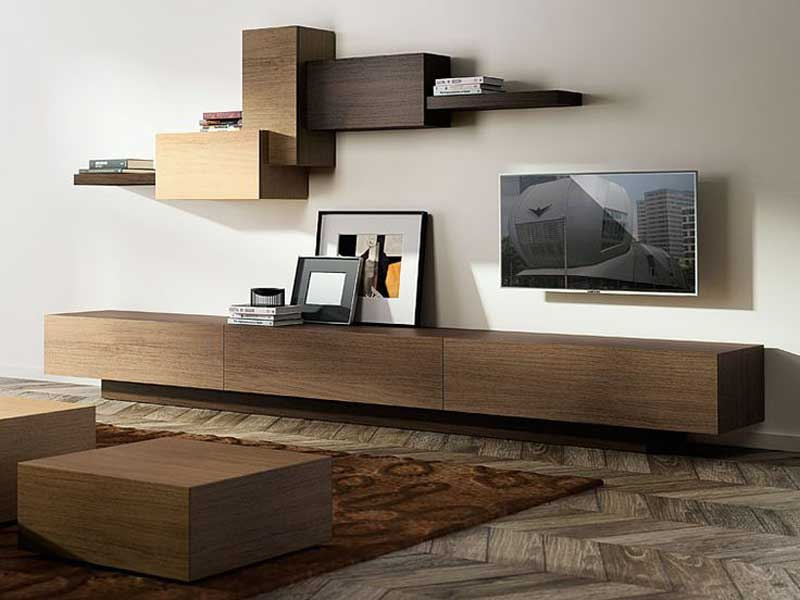 Floating Console In The Living Room with