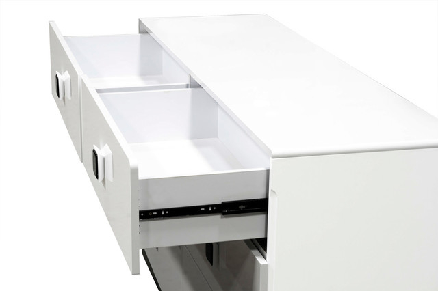France Modern High Gloss 6-Drawer Dresser, White - Contemporary ... with regard to