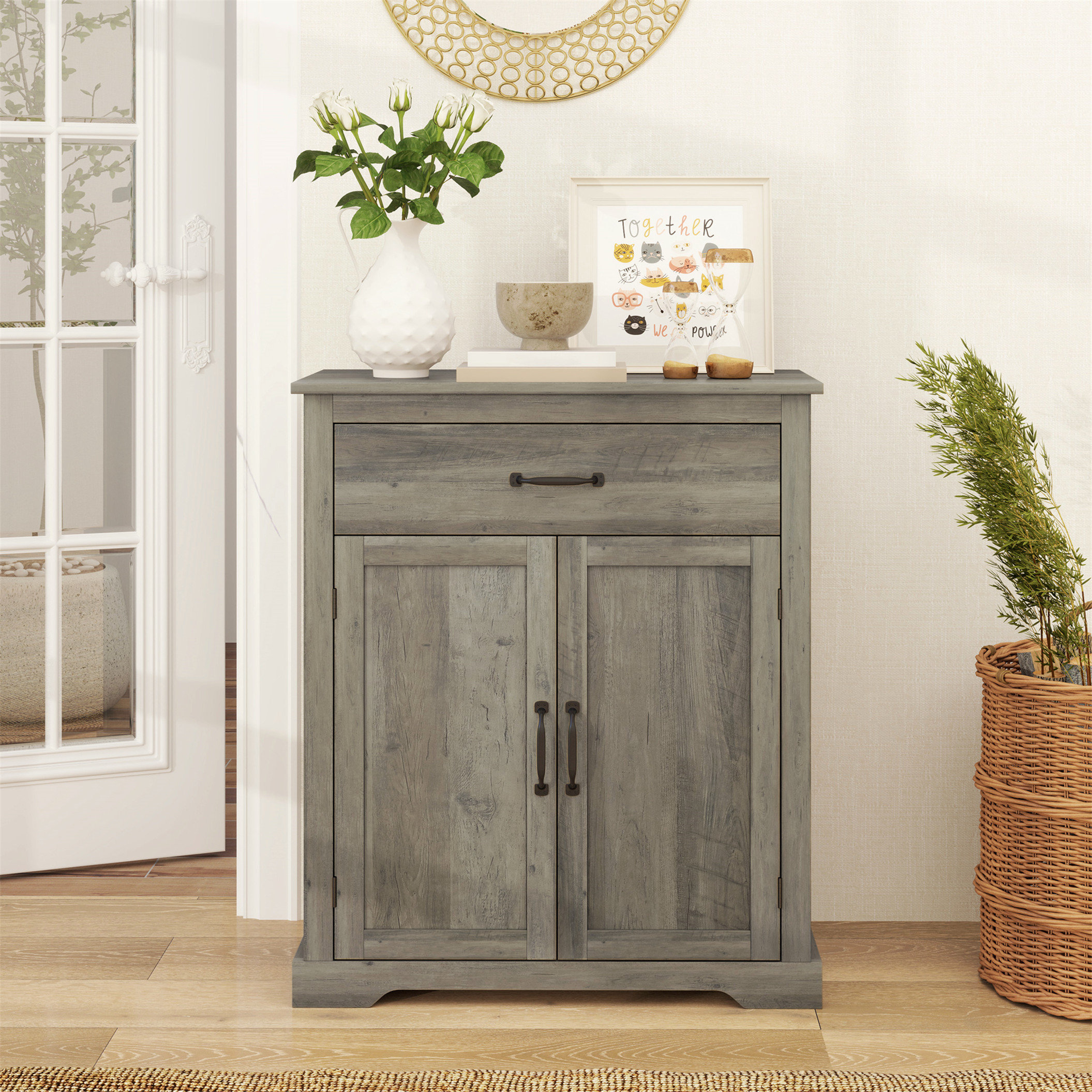 Lark Manorâ„¢ Versatile Farmhouse Sideboard Cabinet With Multiple Storage ... with regard to