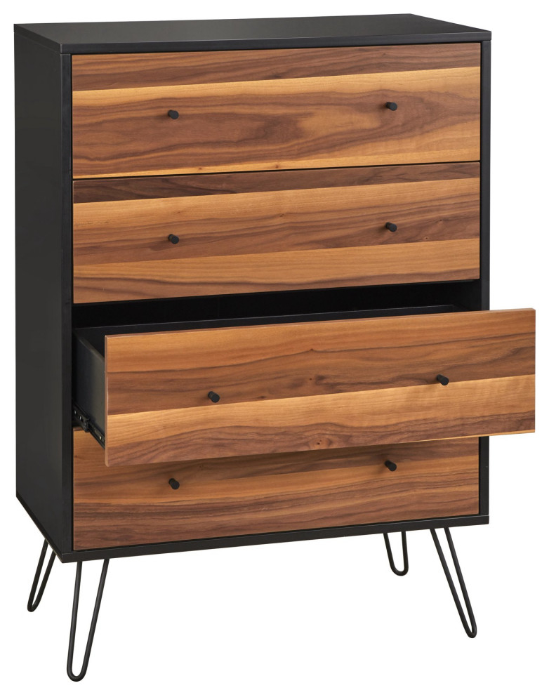 Mid Century Dresser, Hairpin Legs &Amp; 4 Drawers With Rounded Knobs ... throughout The Enduring Appeal of Hairpin Legs on a Modern London Dresser