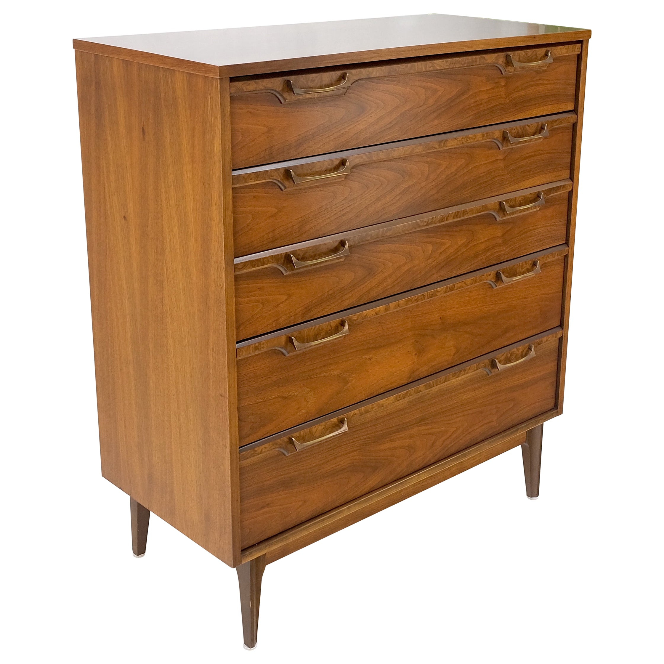 Mid-Century Modern Decorative Walnut Bachelor High Chest Dresser At 1Stdibs with regard to Mastering the Walnut Stain in Mid-Century High Chest Design