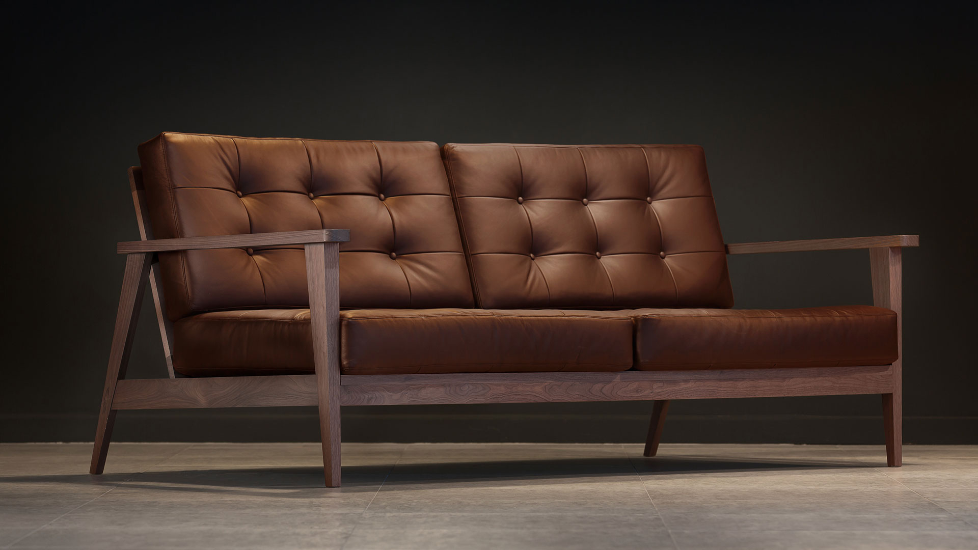 Mid Century Modern Leather Sofa Set | Cabinets Matttroy regarding