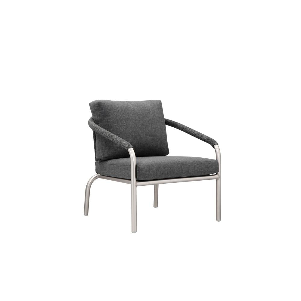 Pangea Home Chelsea Modern Style Aluminum Chair In Slate Gray - Walmart.com within