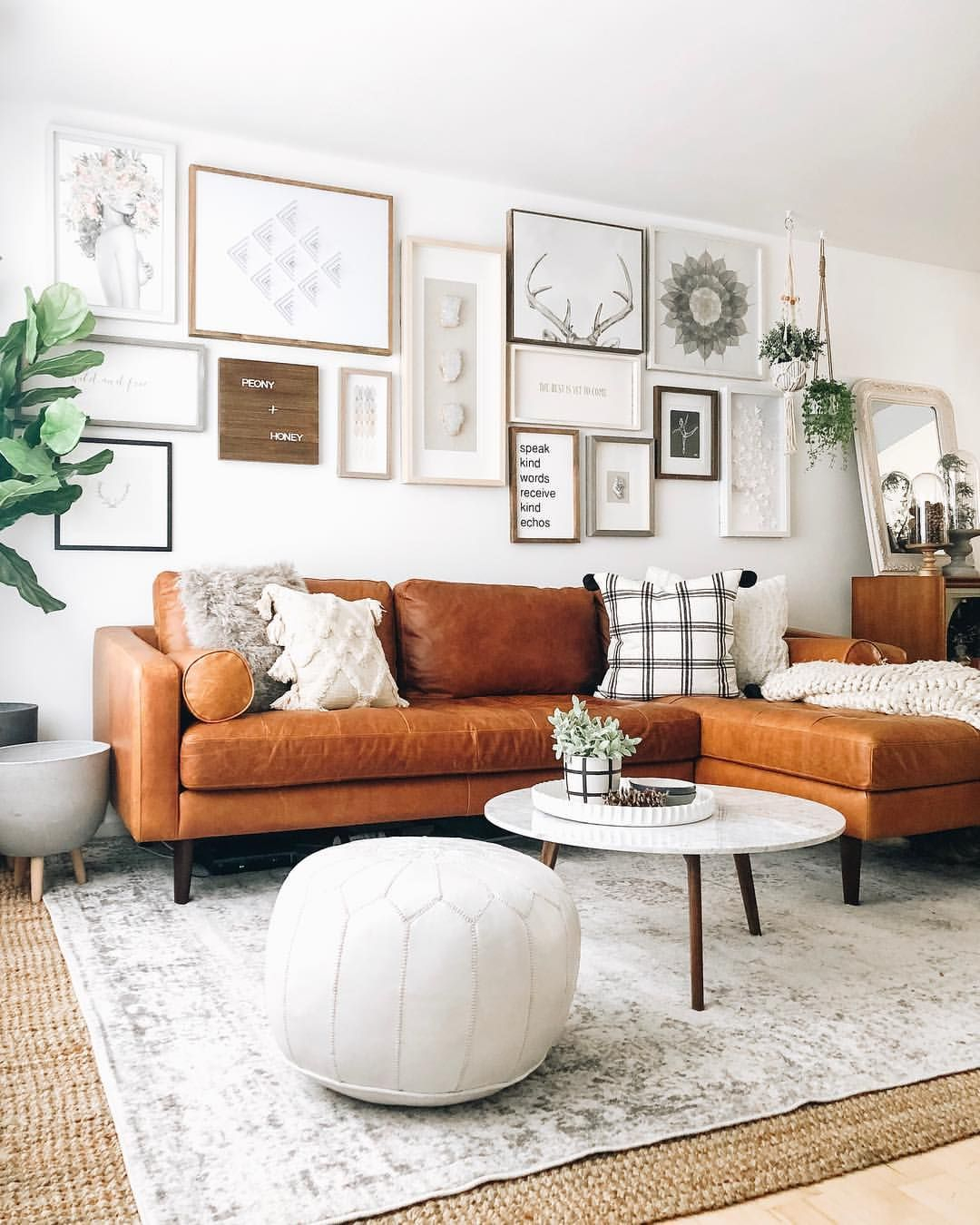 Poly &Amp; Bark Cognac Tan Leather Sectional For Stylish Gallery Wall in Why the Poly and Bark Cadiz Sofa in Saddle Tan is a Timeless Choice for Your Living Room