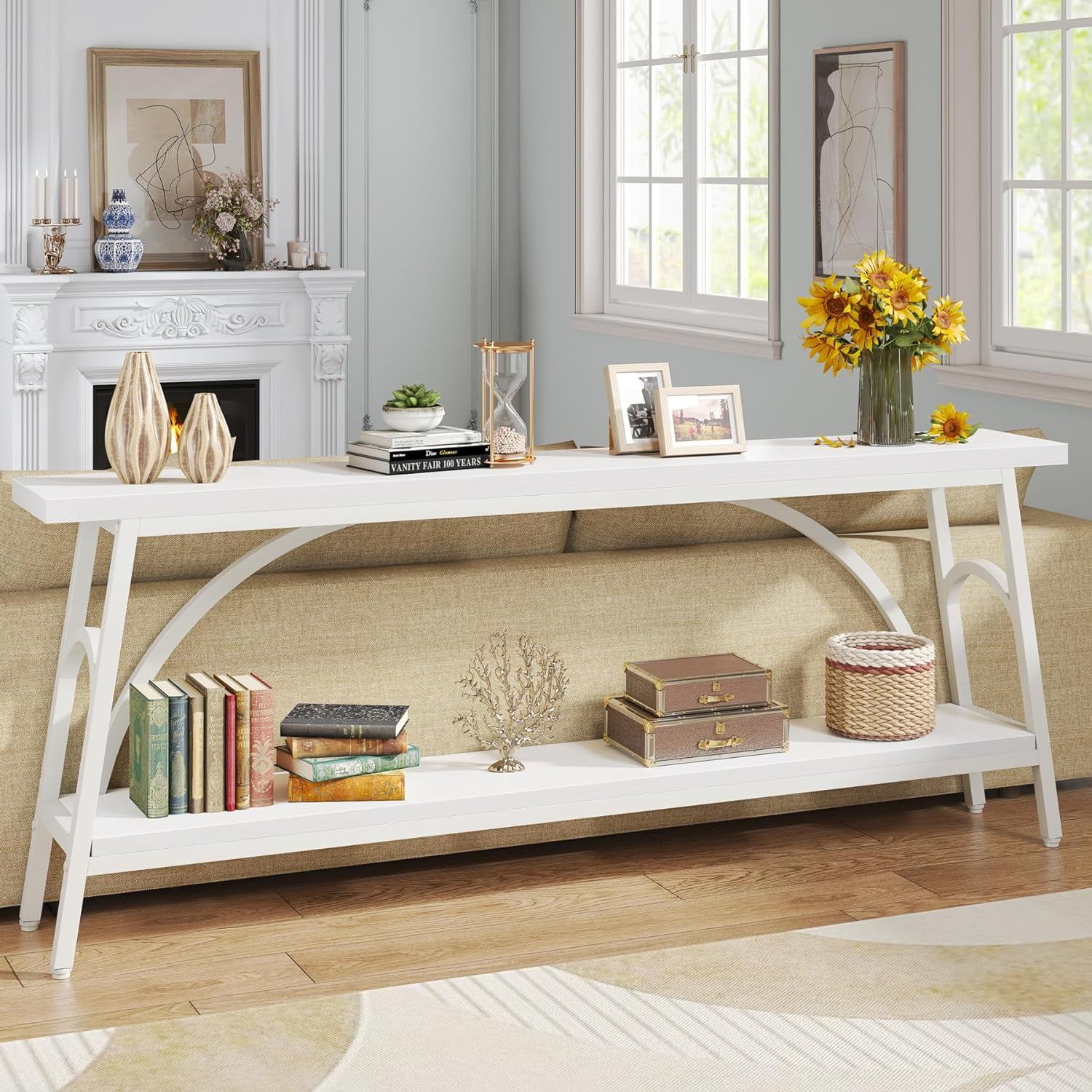 Tribesigns Extra Long Sofa Tables, 70.8”Console Table, Modern Wood ... inside Transform Your Setup With the Versatile Cartmill 78" 2-Tier TV Stand