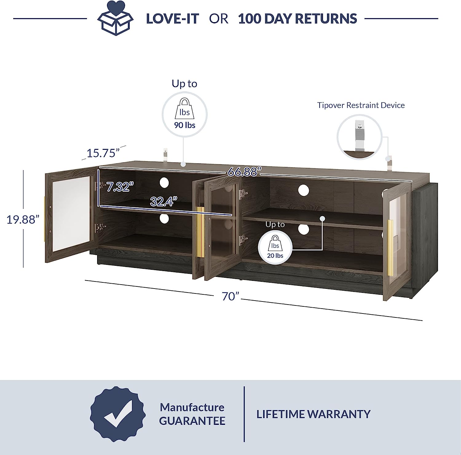 70" Tv Stand For Tvs Up To 75", Modern Tv Cabinet &Amp; Entertainment ... pertaining to Is the Murray 70" TV Stand the Right Choice for Your Space?
