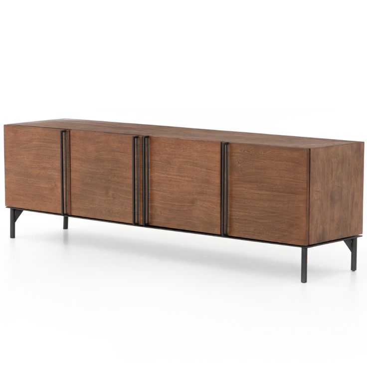 Arya Modern Classic Dark Brown Mango Wood Media Cabinet within How the Lowry Mango Wood Media Stand Elevates Your Entertainment Space