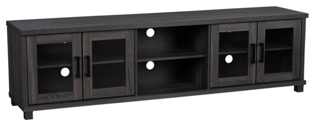 Atlin Designs Engineered Wood Tv Stand For Tvs Up To 95" In Dark Gray ... within The Enduring Appeal of Dark Pine Engineered Wood TV Stands